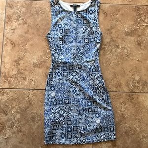 Blue aztec print dress